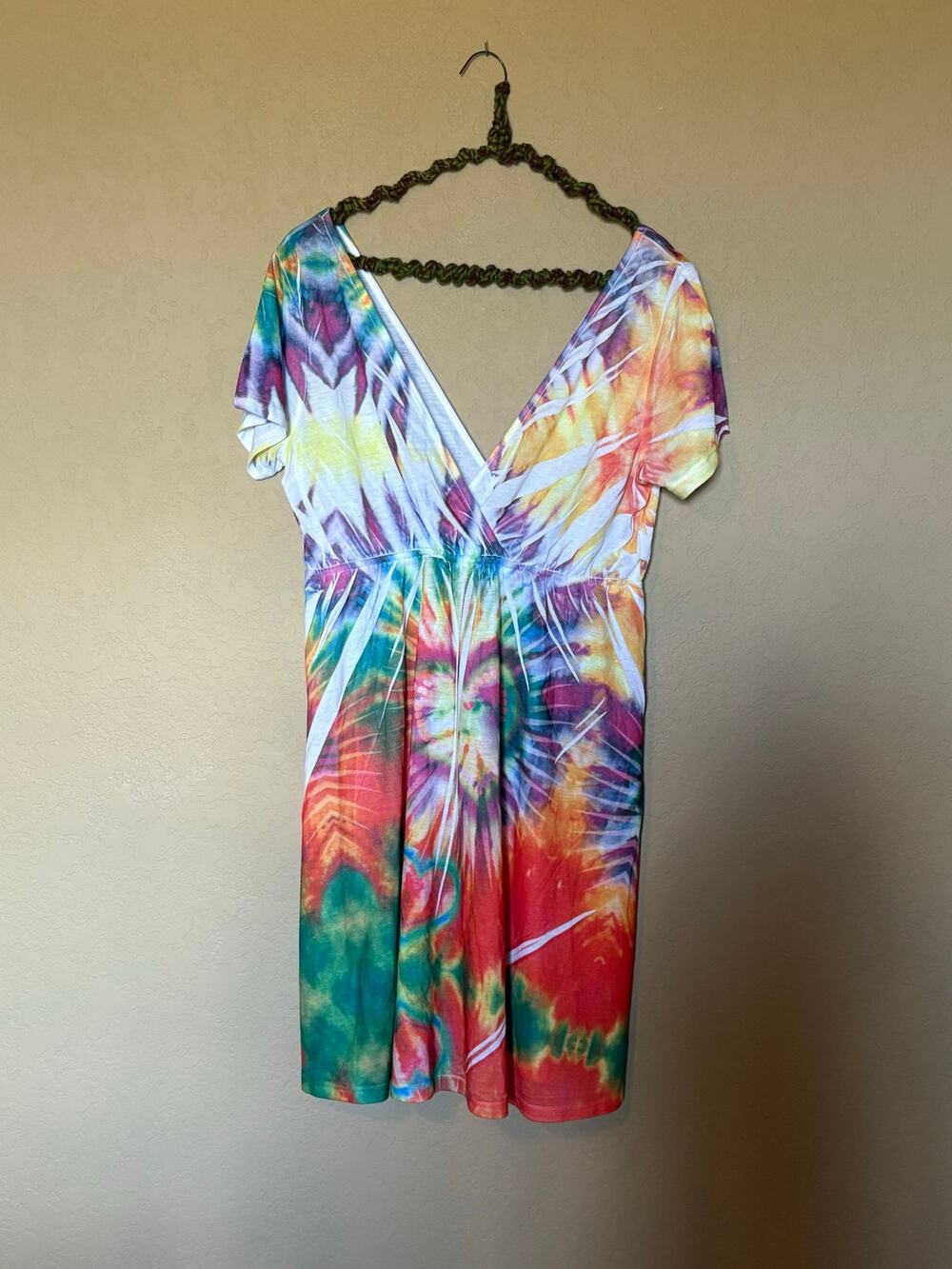 Tiki Palm Women's XL Dress Tropical Hawaiian Boho Beach Vacation Summer